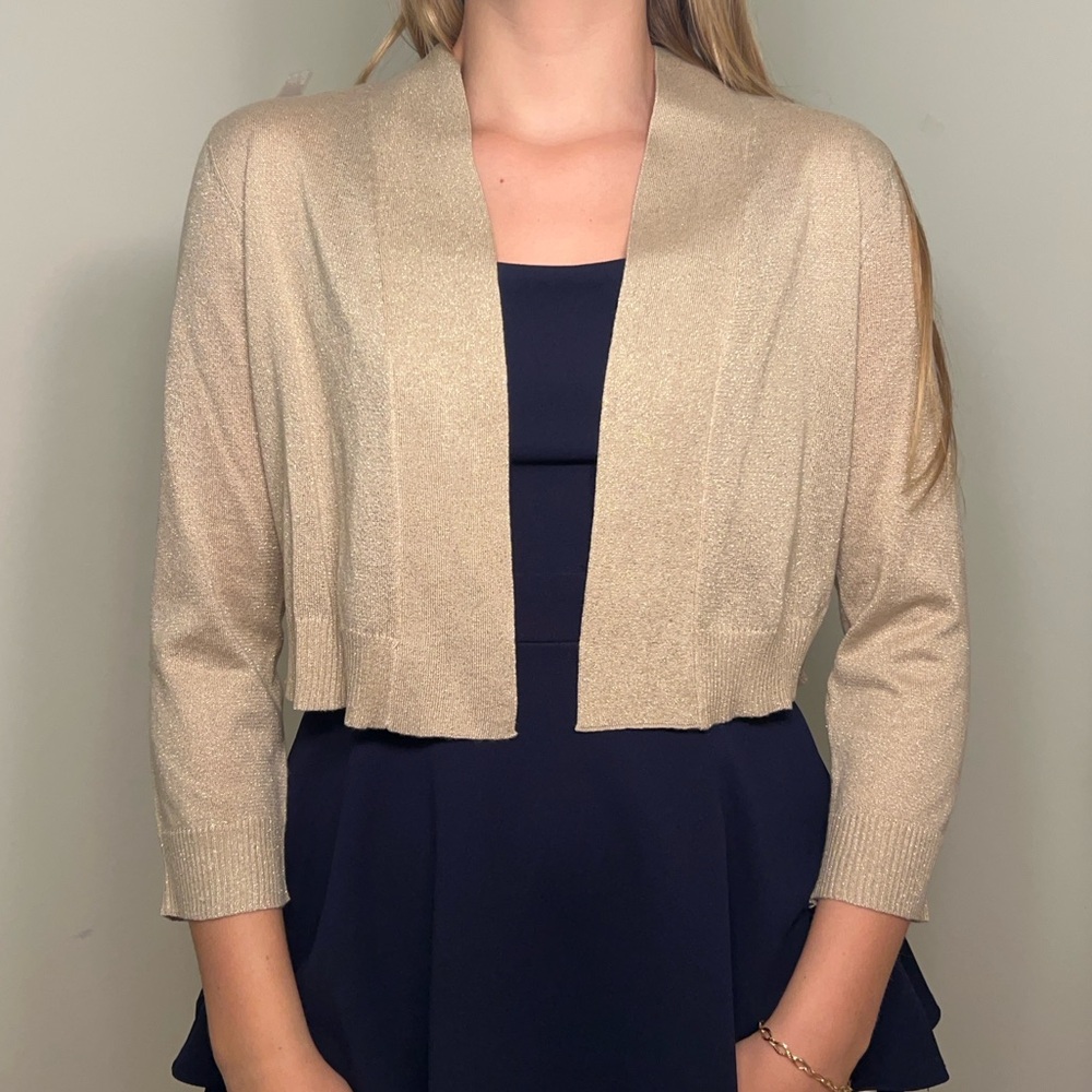 Calvin Klein Cream Open-Front Cardigan